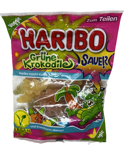 Haribo vegan sauer grune krokodile candy package