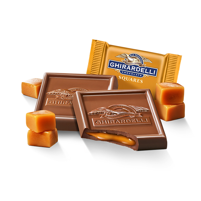 mini chocolate with caramel from Ghirardelli