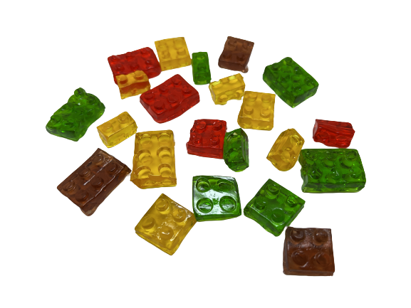 4D gummy Blocks look like Legos