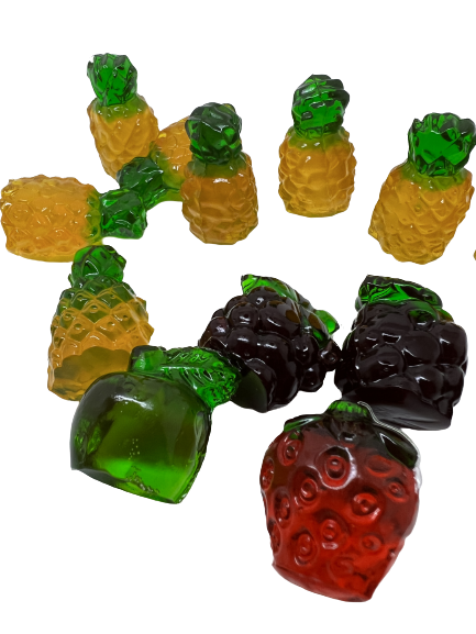 Amos 4D Gummy Fruits are big and thick and look like the fruit