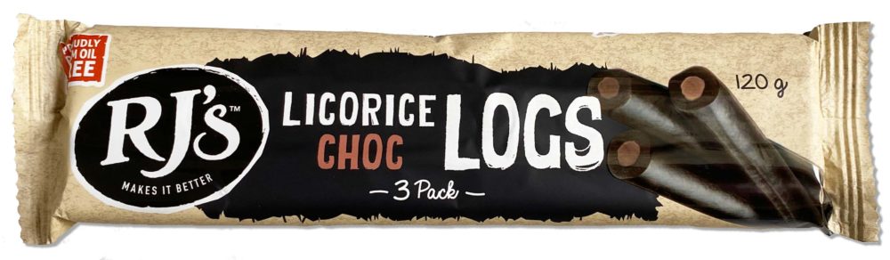 RJ's Licorice Choc Logs package