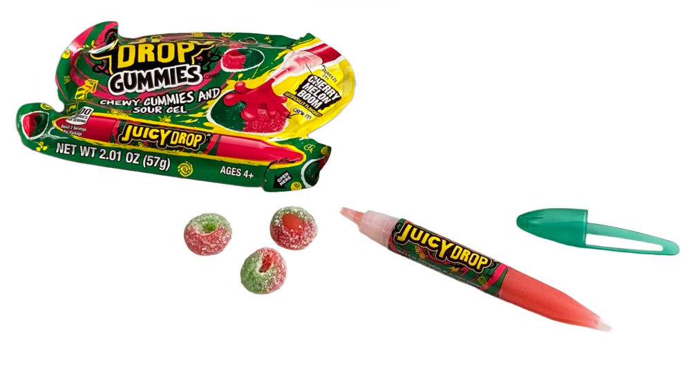 Juicy Drop Gummies with goo pen