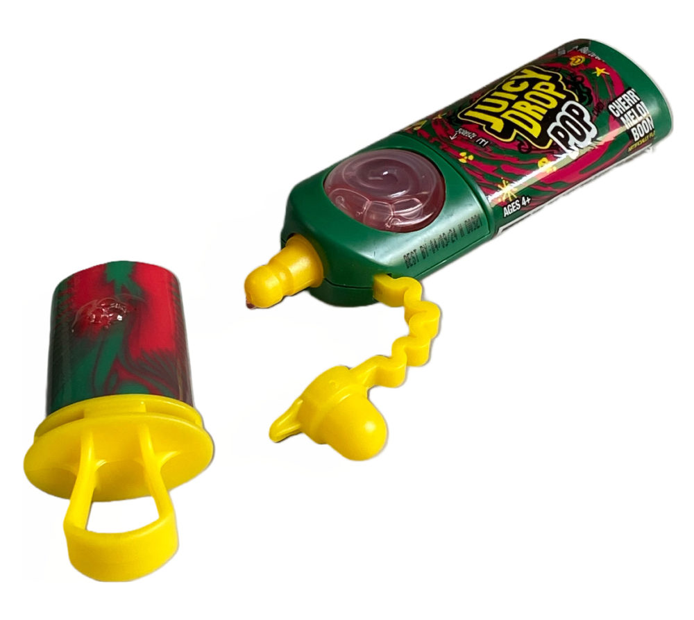 Juicy Drop Pop lollipop with squeezy goo