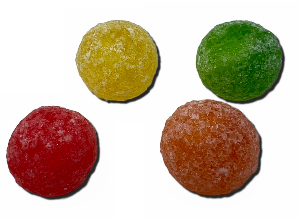 A closer look at teh 4 main colors...uh flavors of sour candy from Barnett's