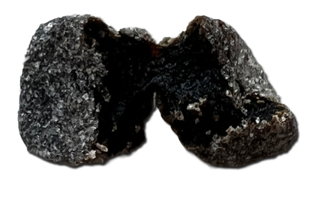 Individual Sallos Shwarzweich licorice morsel pulled apart