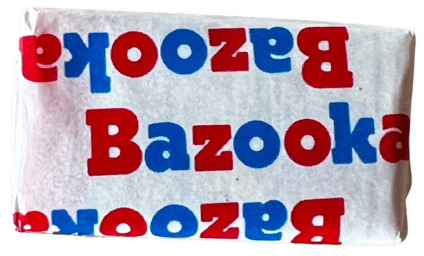 Single piece of Bazooka gum