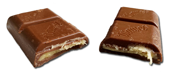 Advocat bar pieces with filling coming out