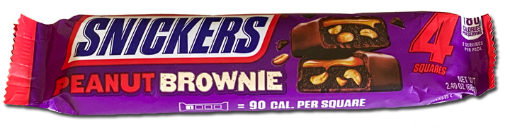 Snickers peanut brownie bar package