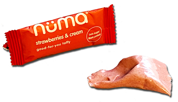 Nüma strawberry and cream mini package and candy
